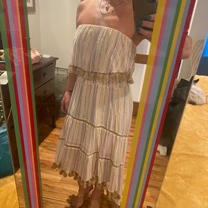 Striped fiesta dress with tassels